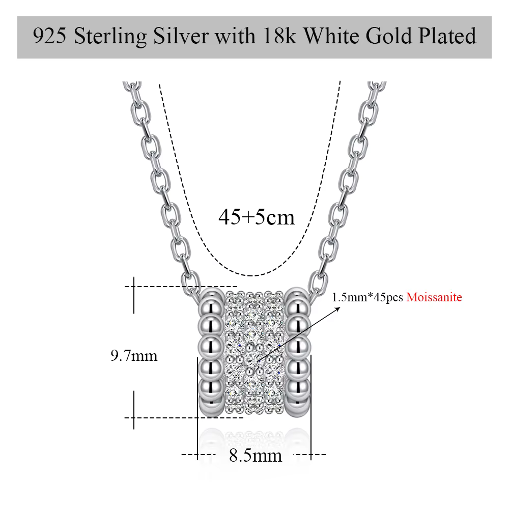 Group collier Moissanite pour femme