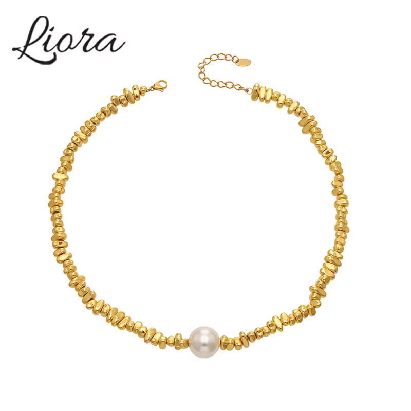 Liora – colliers élégants avec pendentif en Imitation de perles pour femmes