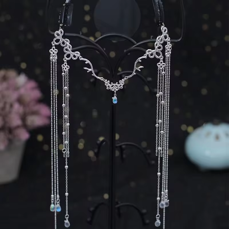 Ornement de cheveux de rideau de visage antique pour les filles