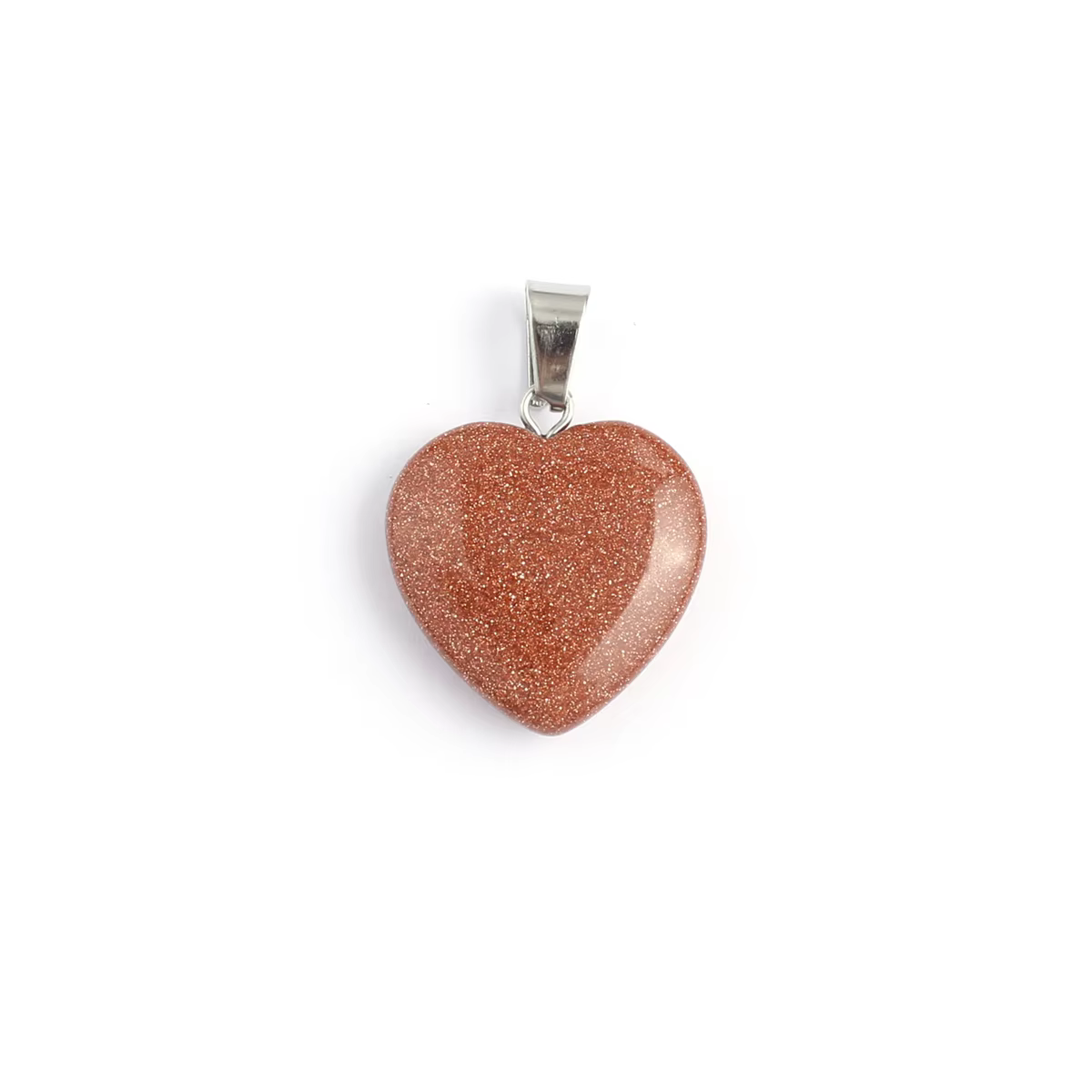 Pendentif en forme de coeur en pierre de sable d'or naturel