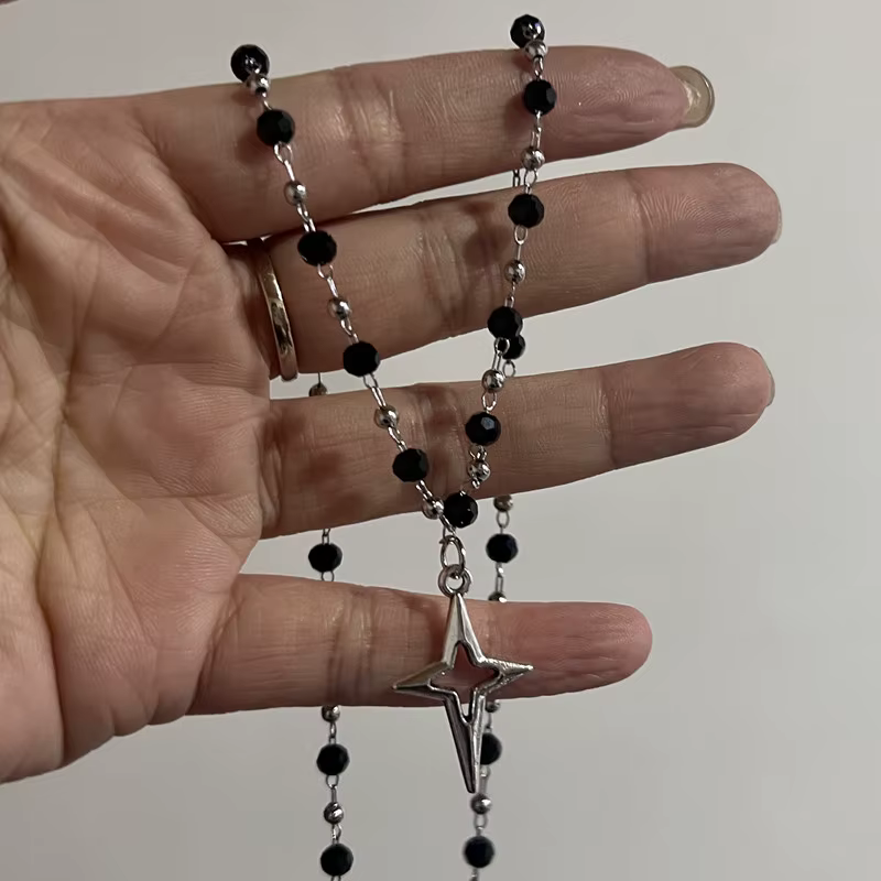 Collier pendentif pentagramme pour femmes et filles