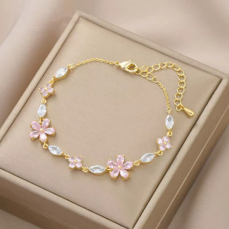 Bracelet de luxe en Zircon coloré pour femmes et filles