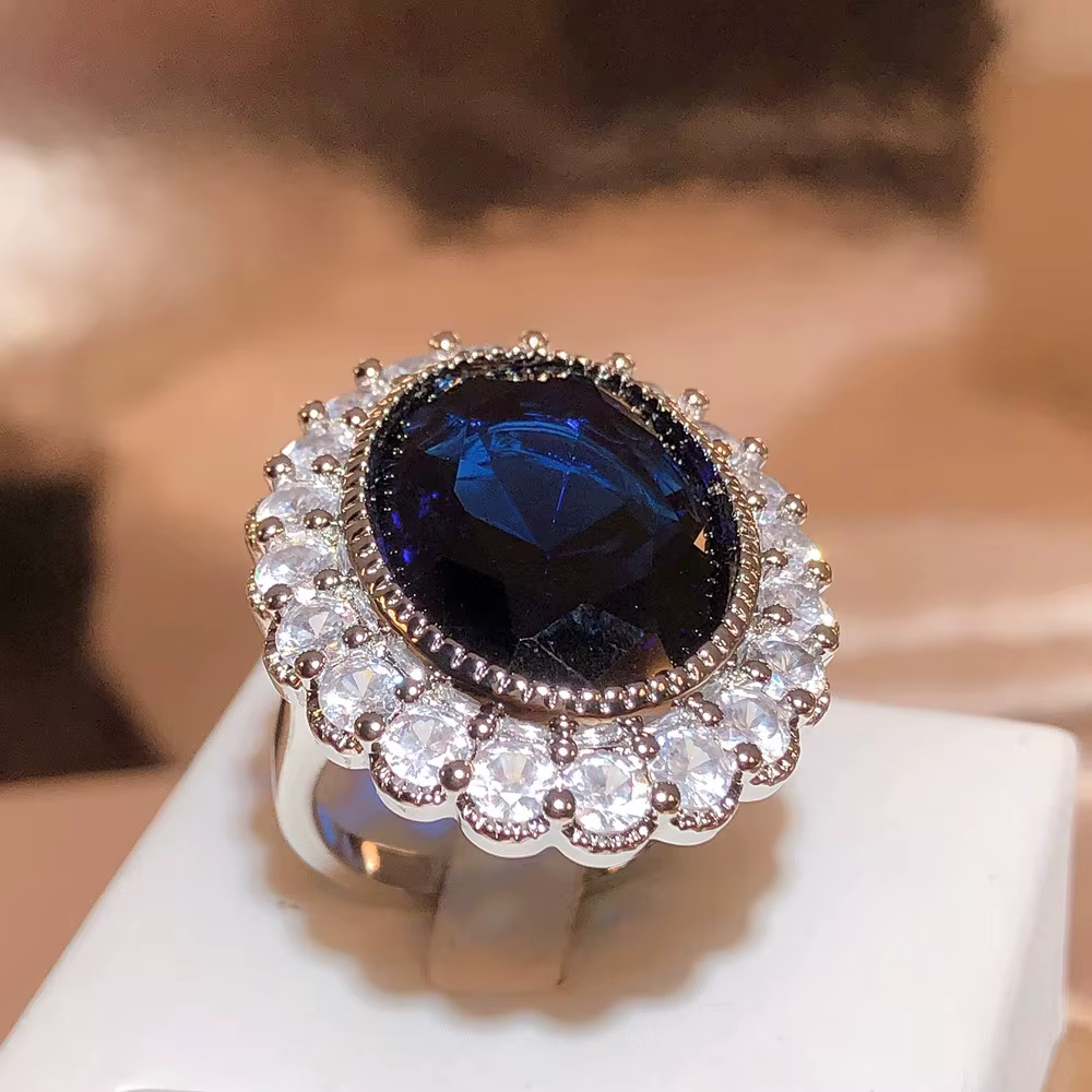 Bague de couple en diamant plaqué argent pour femme