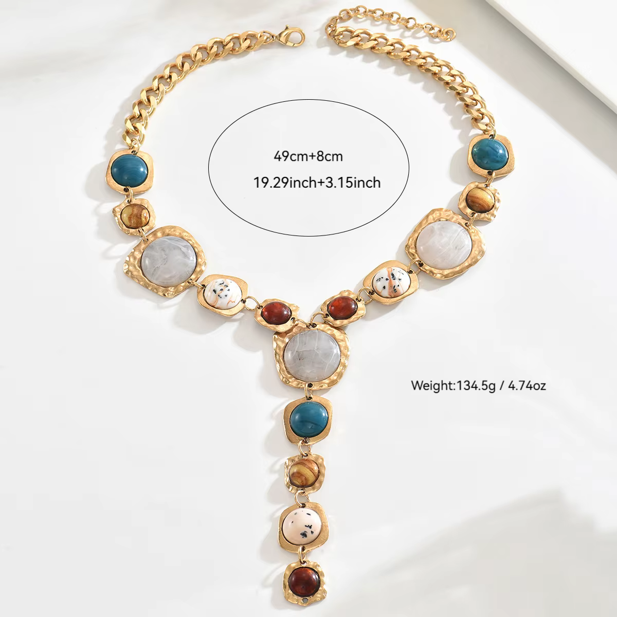 Collier Long rétro en forme de Y pour femmes
