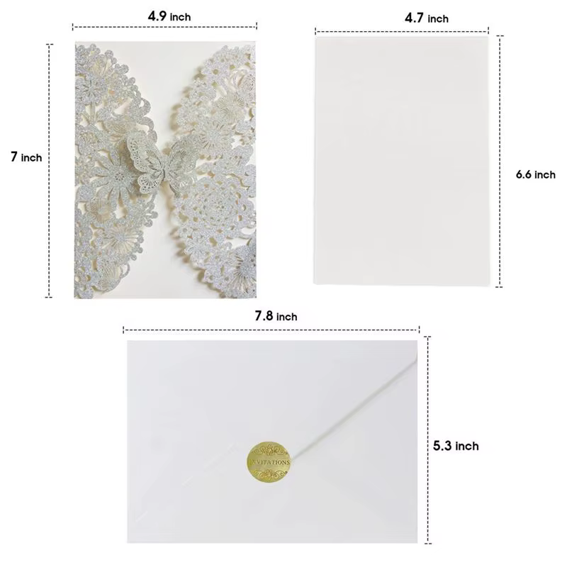 Ensemble de cartes d'invitation papillon A36T-20