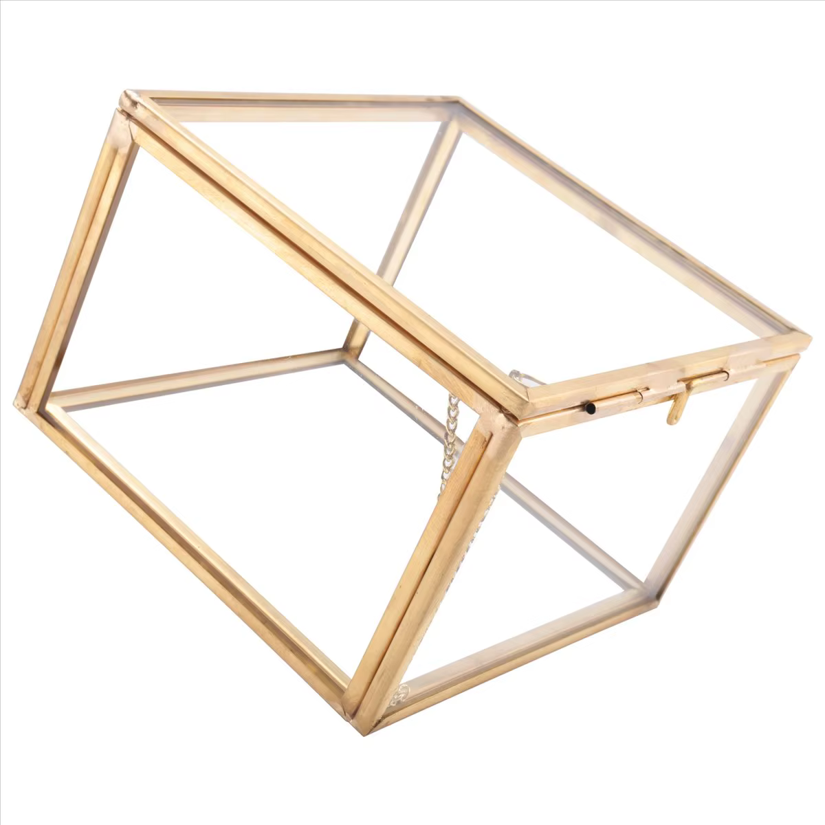 Délicieux-boîte à bijoux de jardin en verre à ouverture carrée