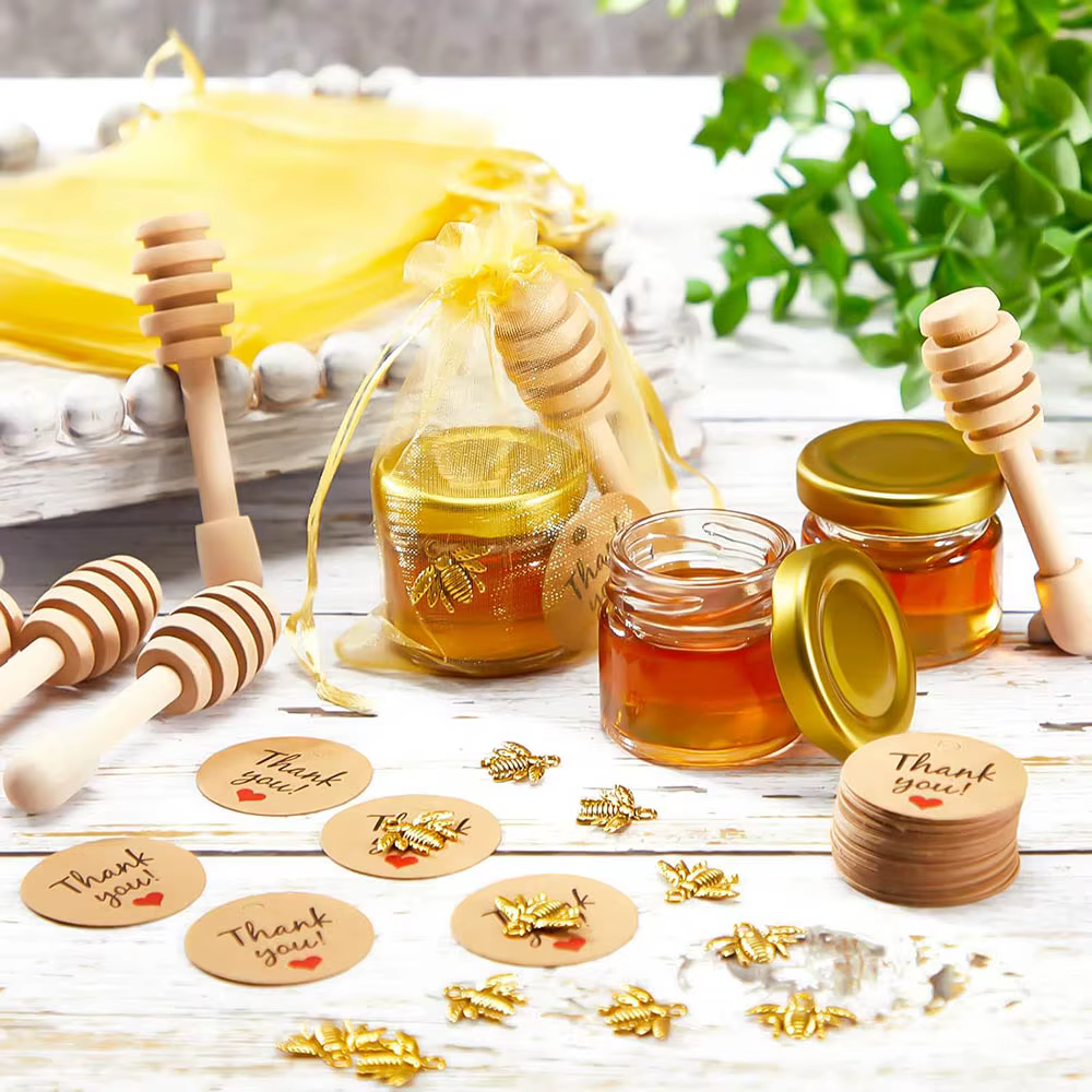 Pot de miel personnalisé pour cadeau d'invité de 1oz
