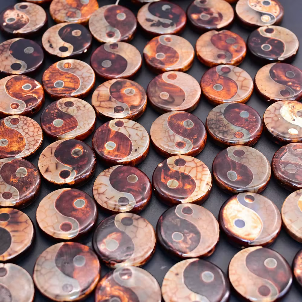 Perles Dzi tibétaines, Agates anciennes rouges et brunes