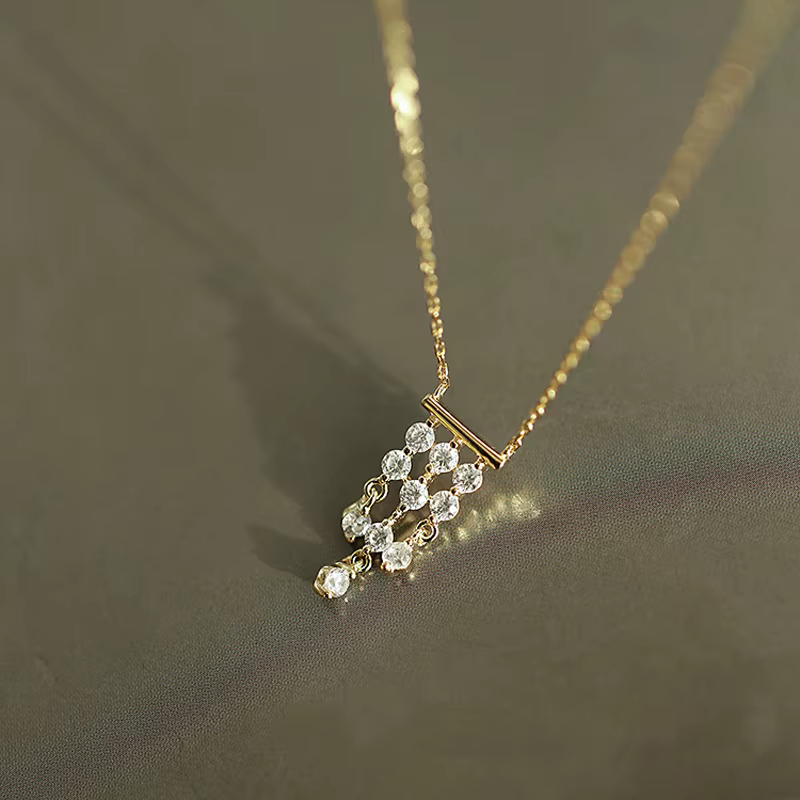 Collier de luxe français en argent Sterling S925 plaqué or 14 carats