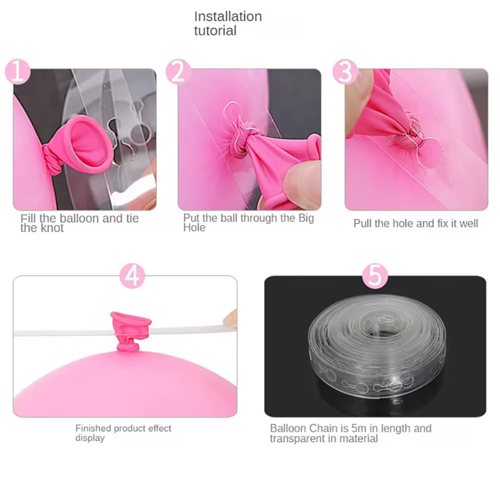 Bande de chaîne de ballons transparente de 5M