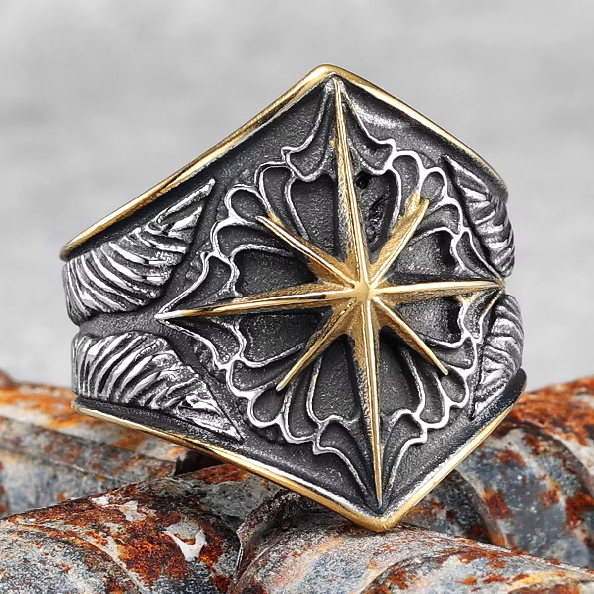 Bague Starry SION L en acier inoxydable pour homme