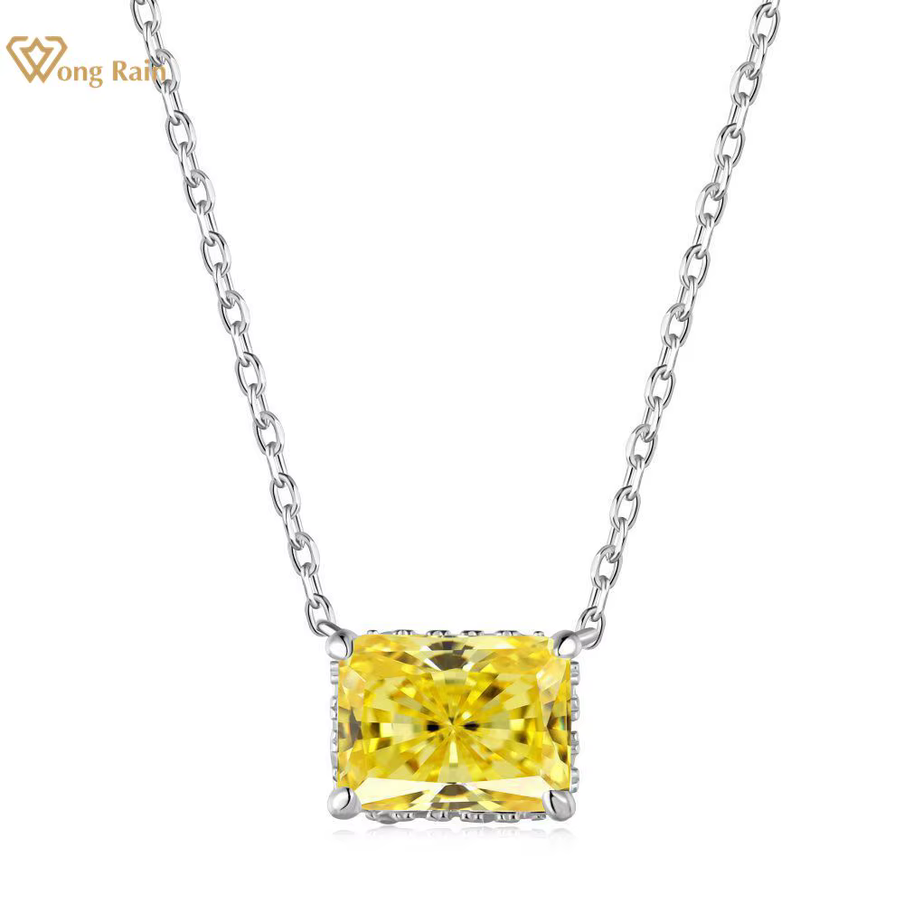 Wong Rain-Collier pendentif en pierre précieuse à haute teneur en carbone