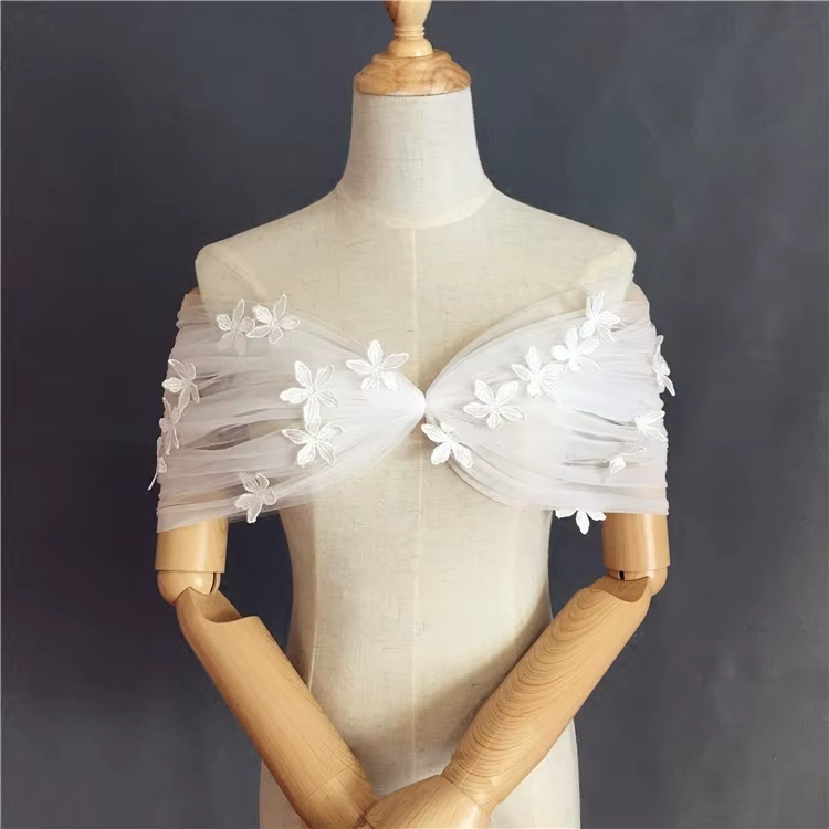 Accessoires de mariage dentelle réglable mariée haussements d'épaules hors de l'épaule col en v tour