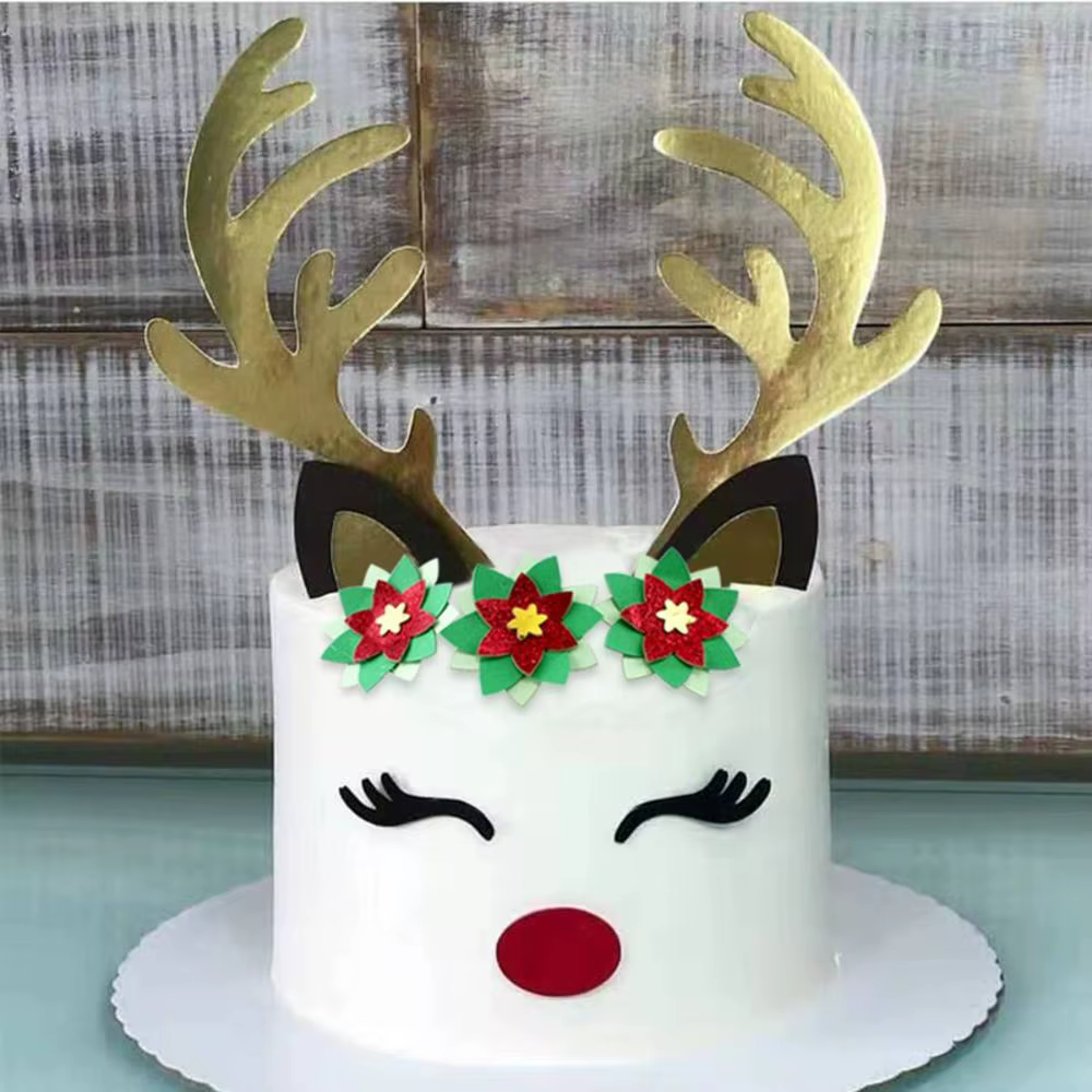 Décoration de gâteau en bois de cerf endormi pour Halloween