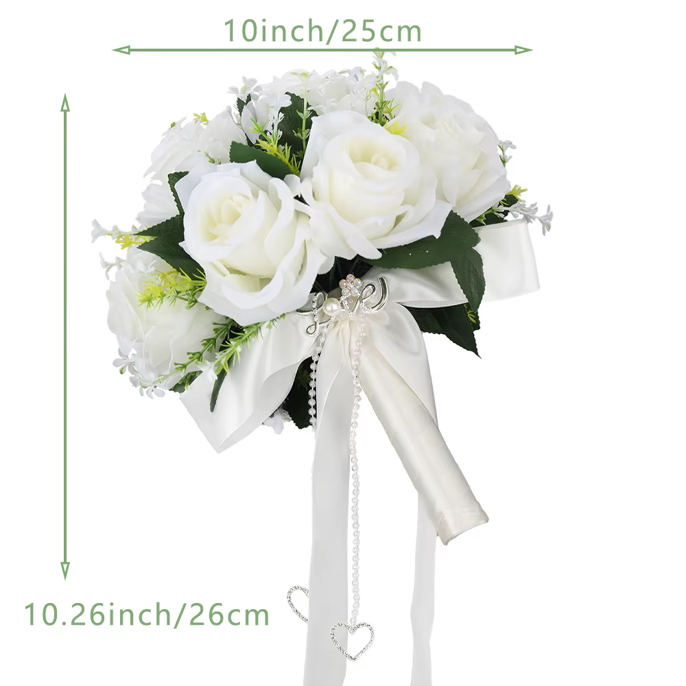 1 bouquet de mariée en forme de rose blanche