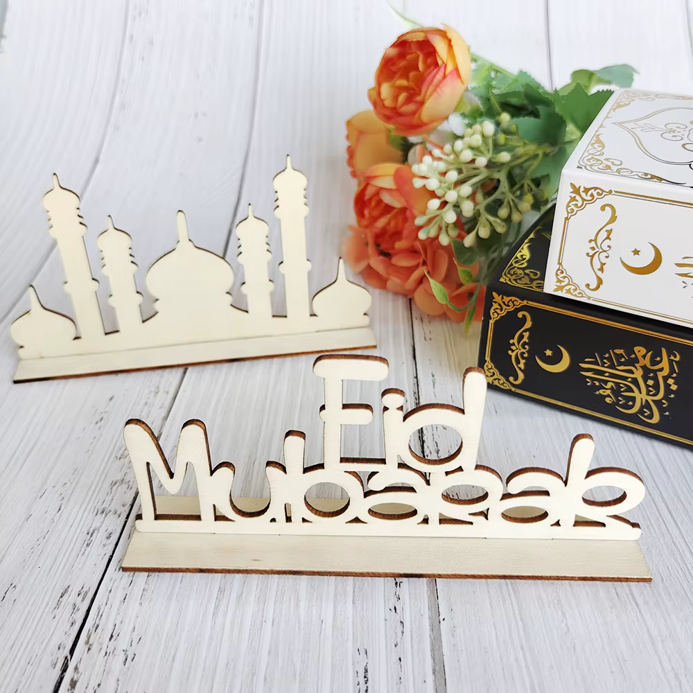 Ornements en bois Eid Mubarak