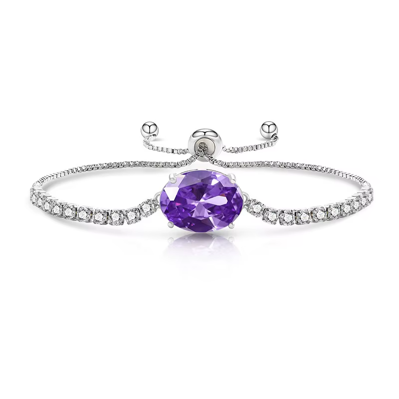 Bracelet en Zirconia 8 carats – Bijou de luxe élégant en cristal coloré – Cadeau raffiné