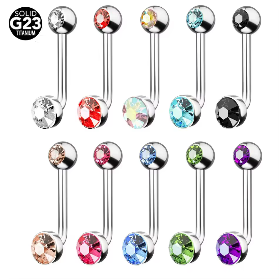 1PC titane Christina capuche verticale Piercing rond lèvre ventre nombril anneaux Sexy brillant vagin génital VCH sourcil corps bijoux