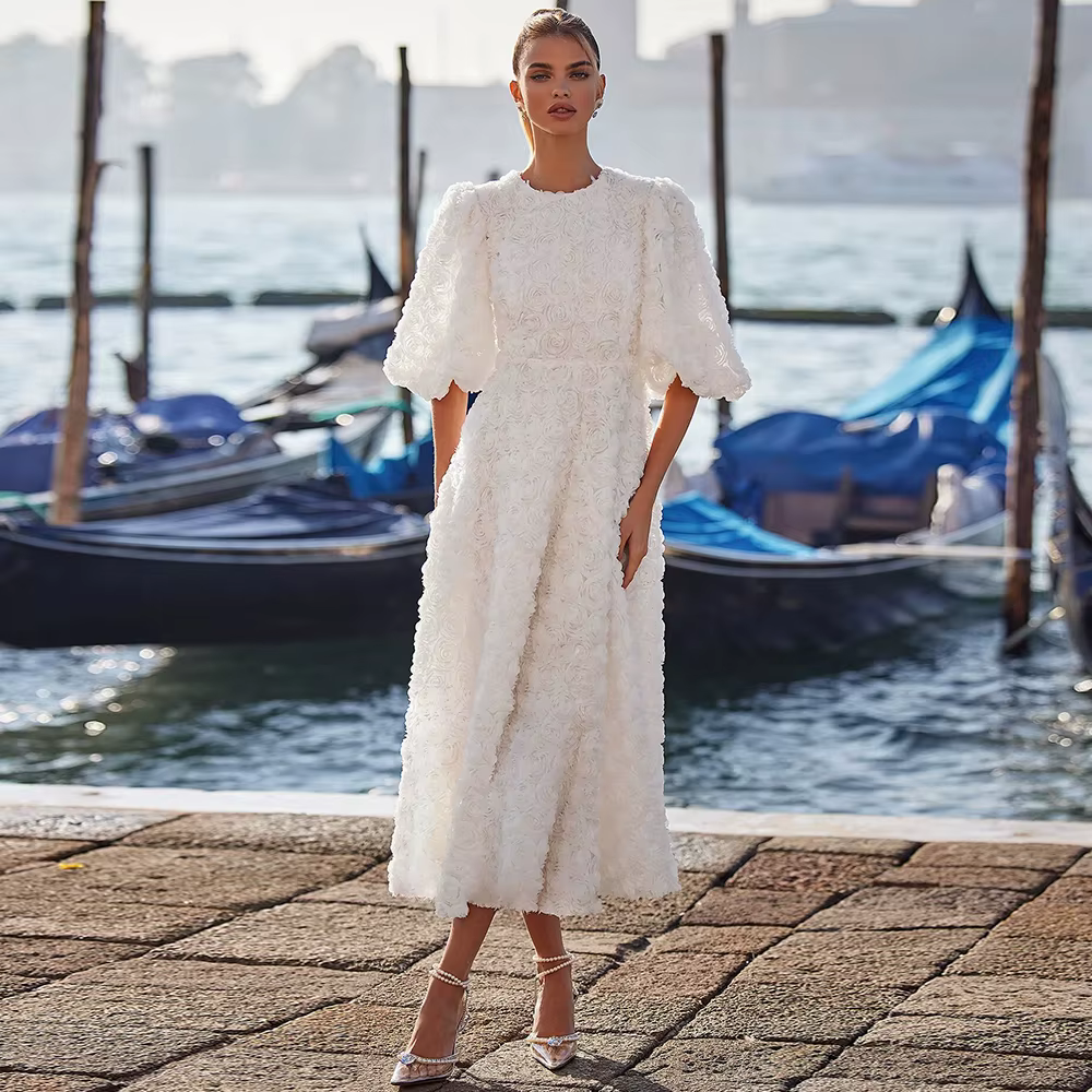 Robe de Mariée Civile Élégante en Mousseline de Soie Blanche