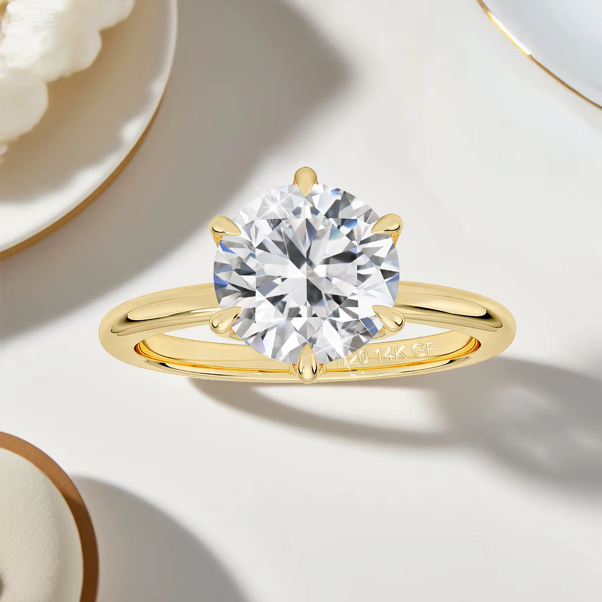 SDOOU – bague Solitaire en Moissanite à Six griffes