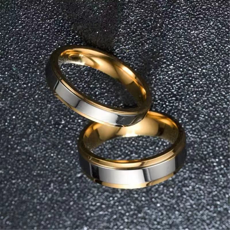 Bague de mariage en acier inoxydable au design simple