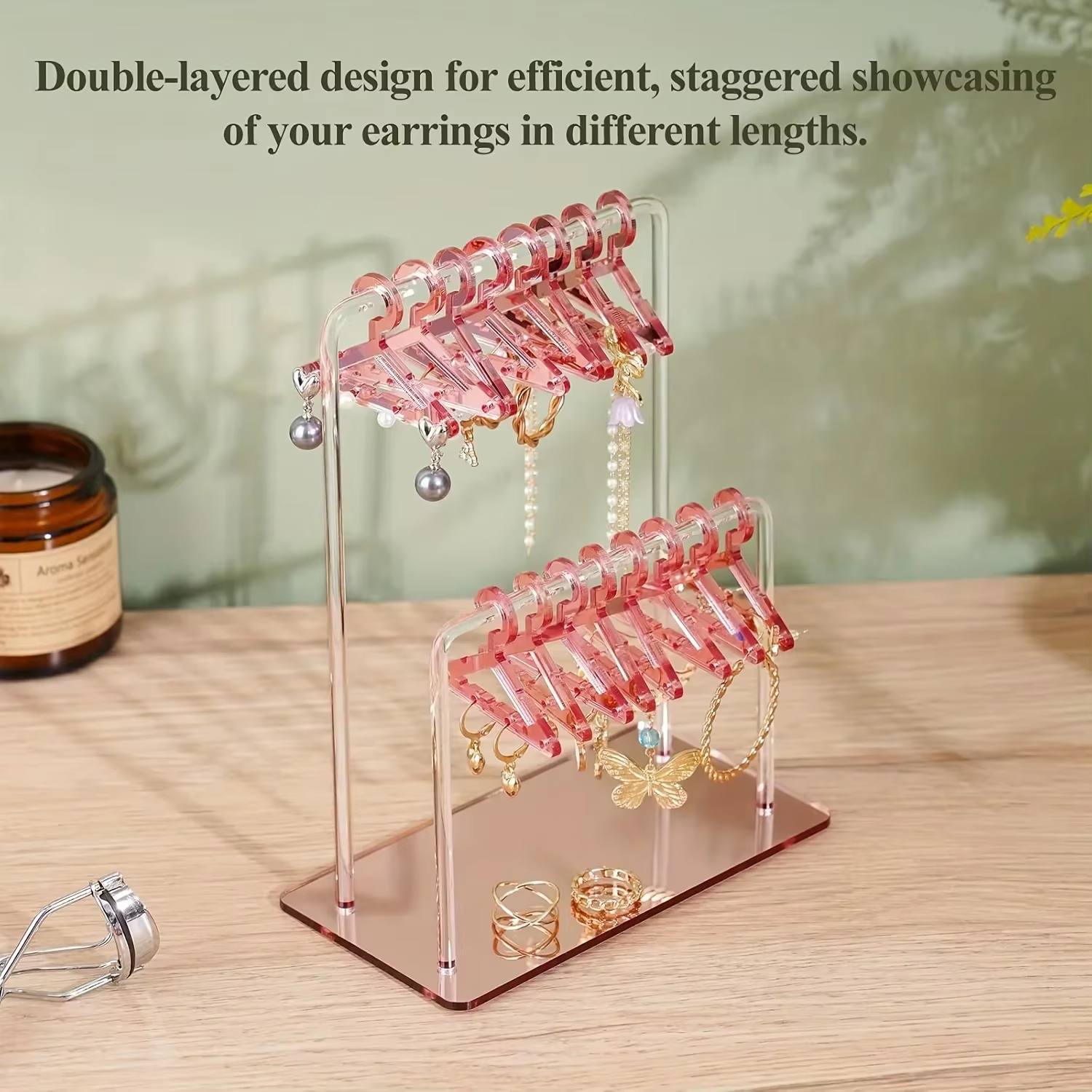 16 Pcs Hangers Shaped Jewelry Holder Personalized Earrings Display Racks Hanging Clothes Stand Storage