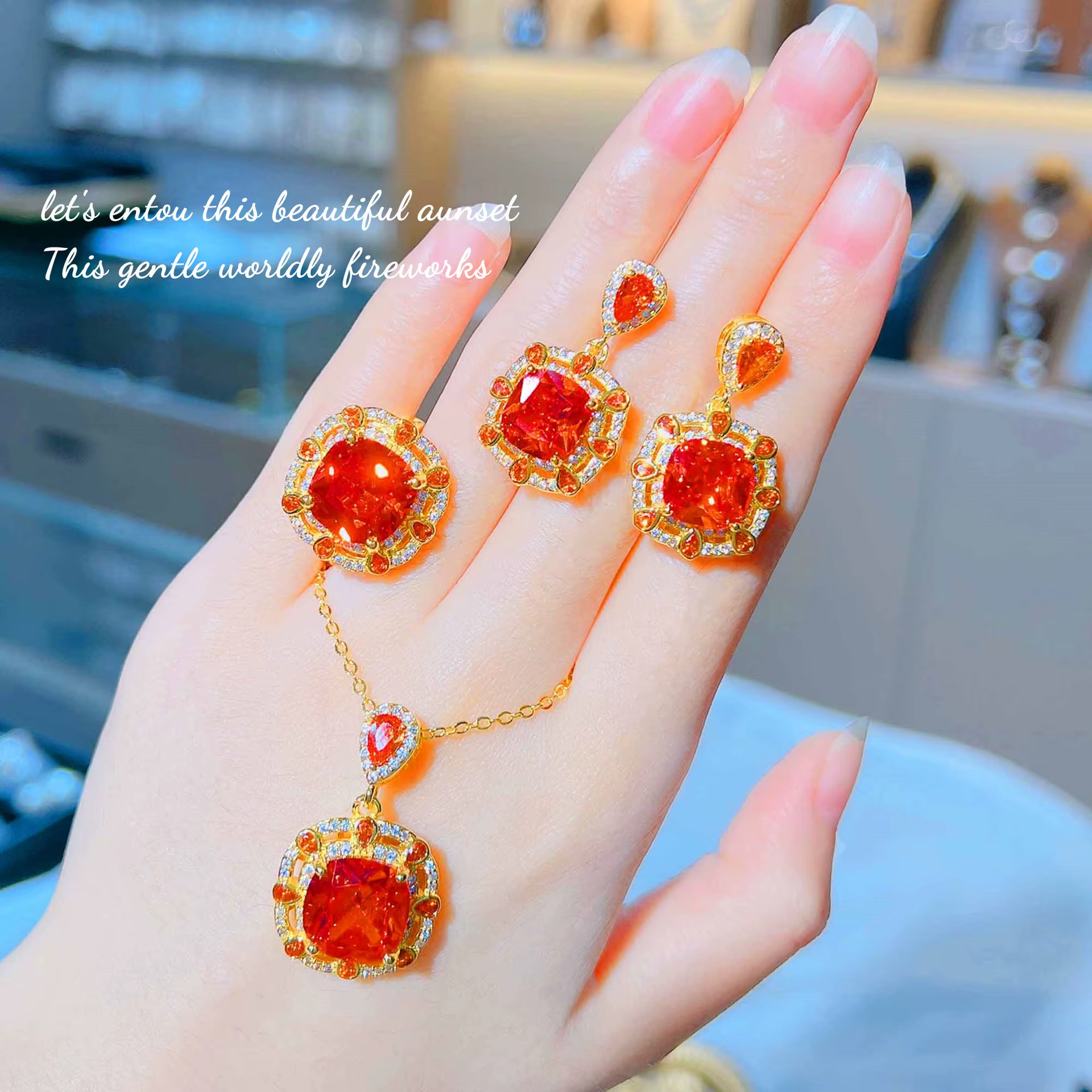 Foyimagination-Ensembles de bijoux de mariage en or