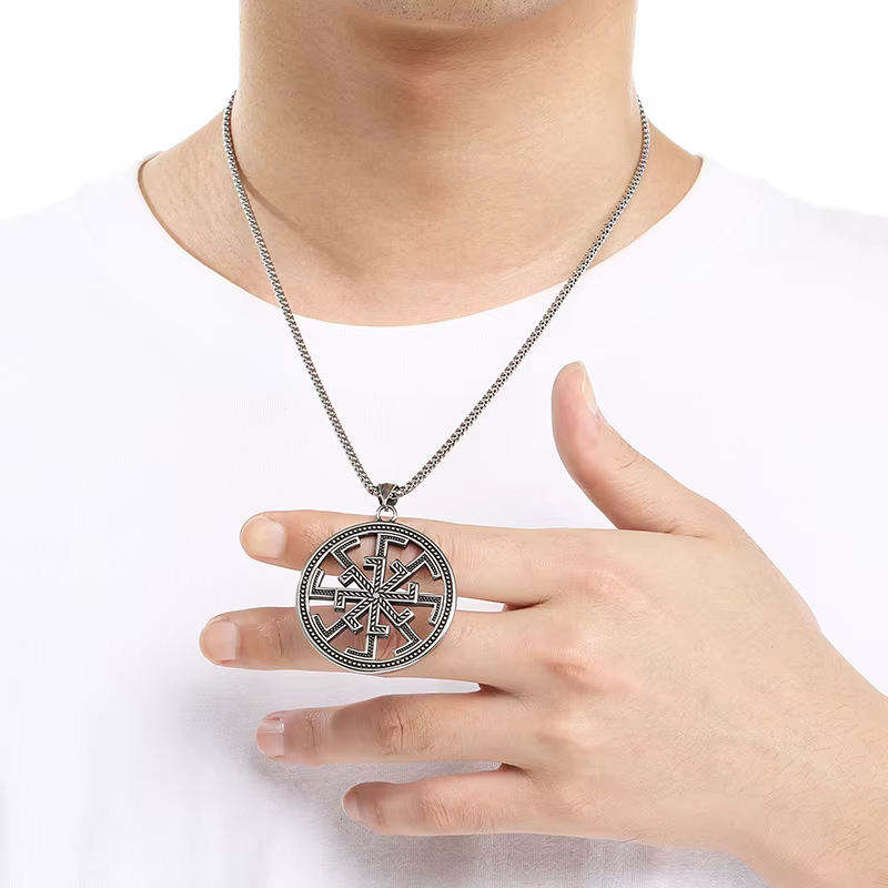 Collier Pendentif Symbole Viking pour Homme en Acier Inoxydable