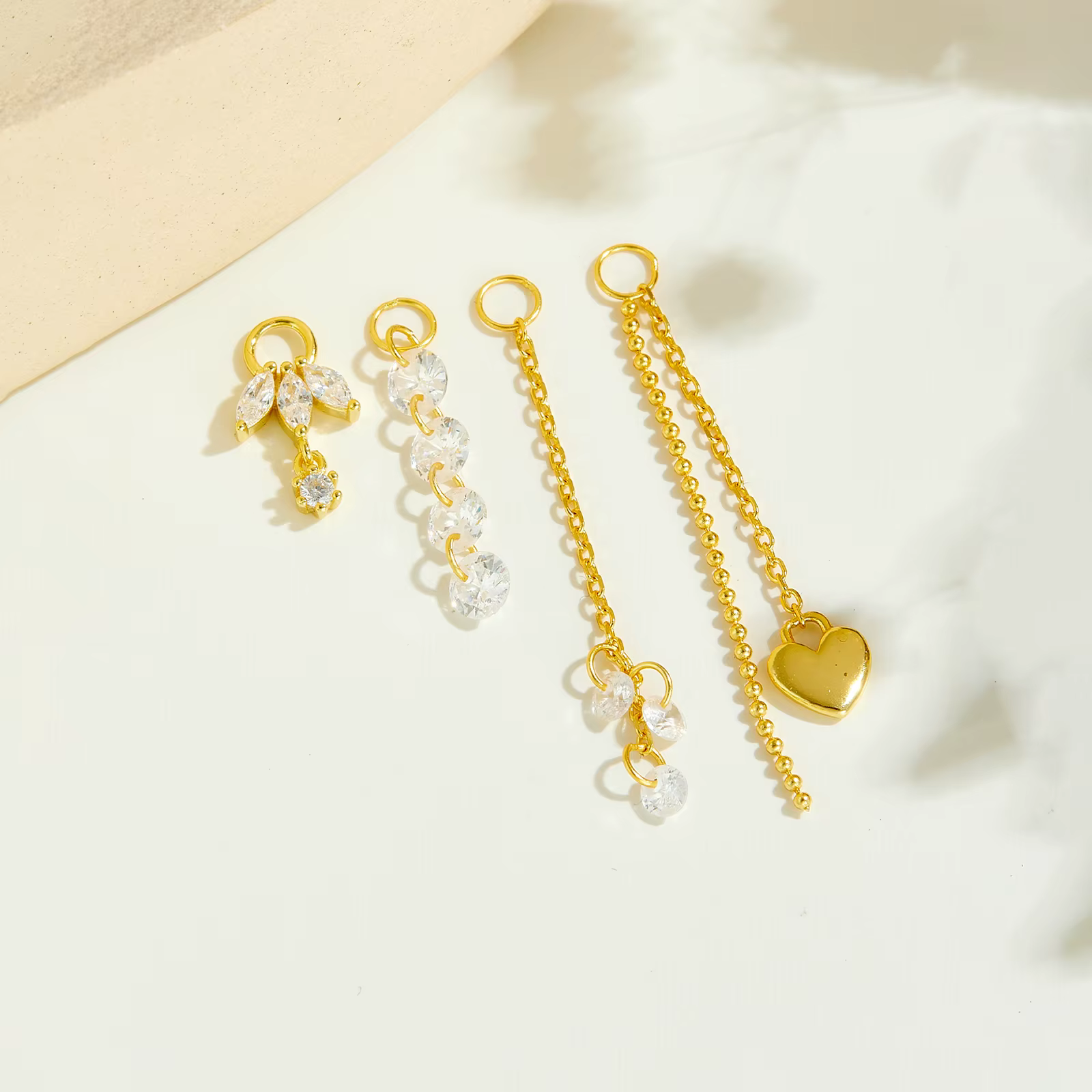 ANDYWEN Boucles d'oreilles pendantes en argent sterling 925 avec zircon scintillant en forme de marquise et rond