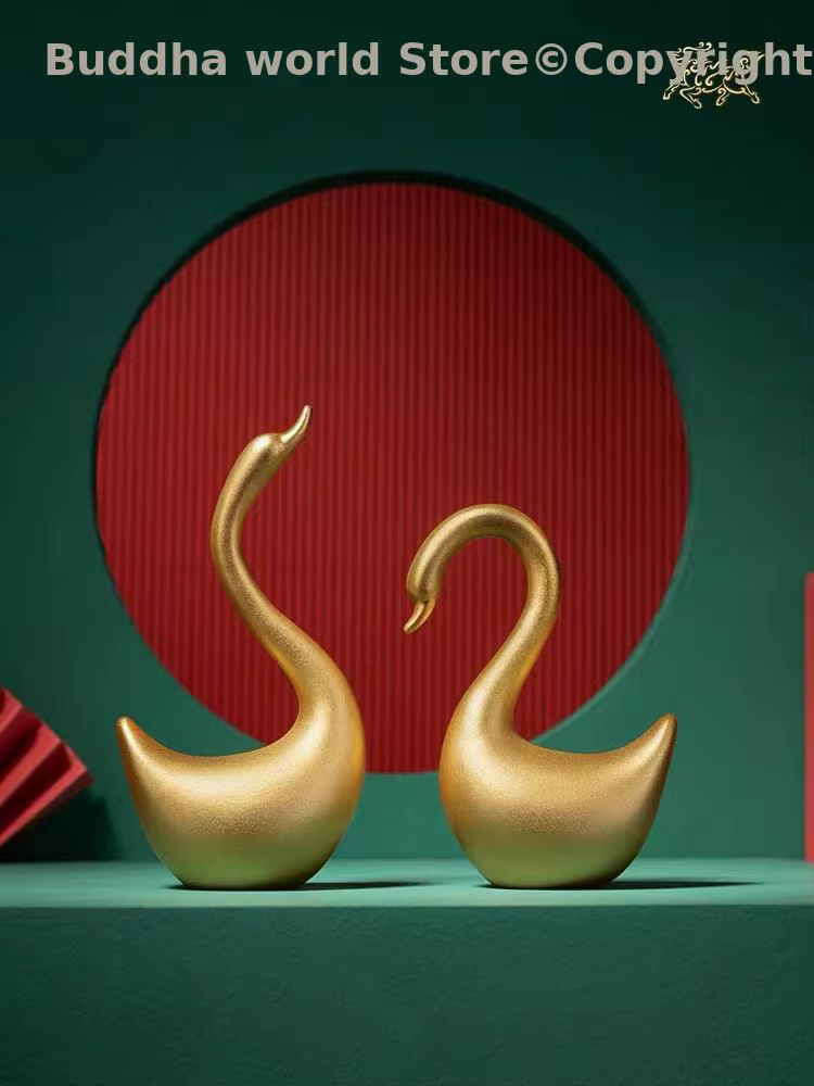 Ornement Porte-Bonheur Décoratif en Plaqué Or 24k