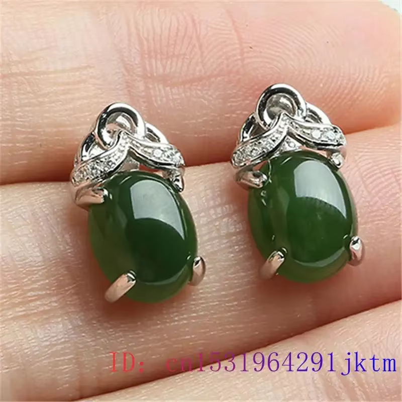 Boucles d'oreilles vertes en argent 925 pour femmes