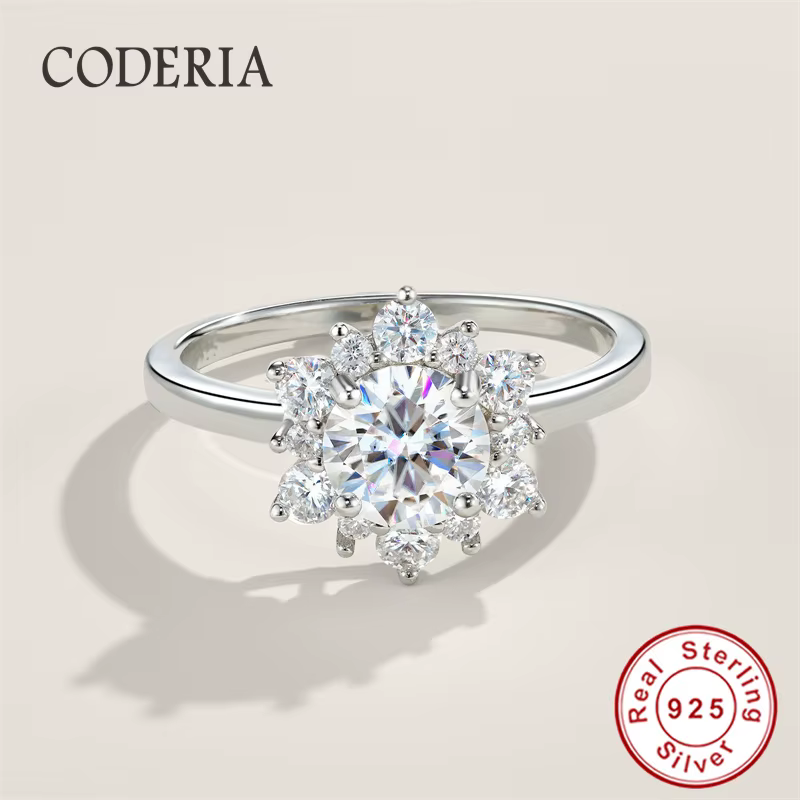 Bague de mariage pour femme en moissanite pleine 1 carat