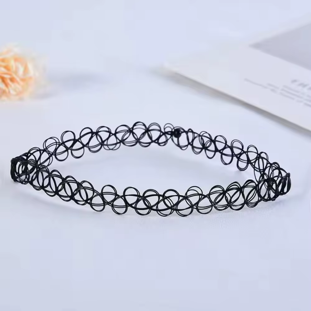 Collier ras du cou Vintage élastique tatouage tour de cou Multi couleur mode rétro
