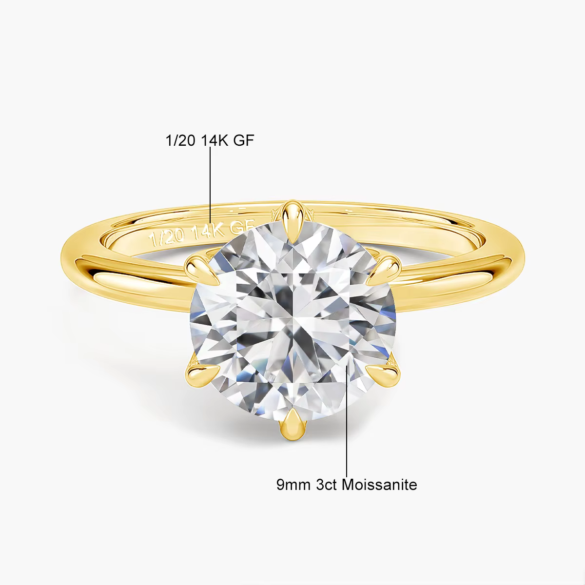 SDOOU – bague Solitaire en Moissanite à Six griffes