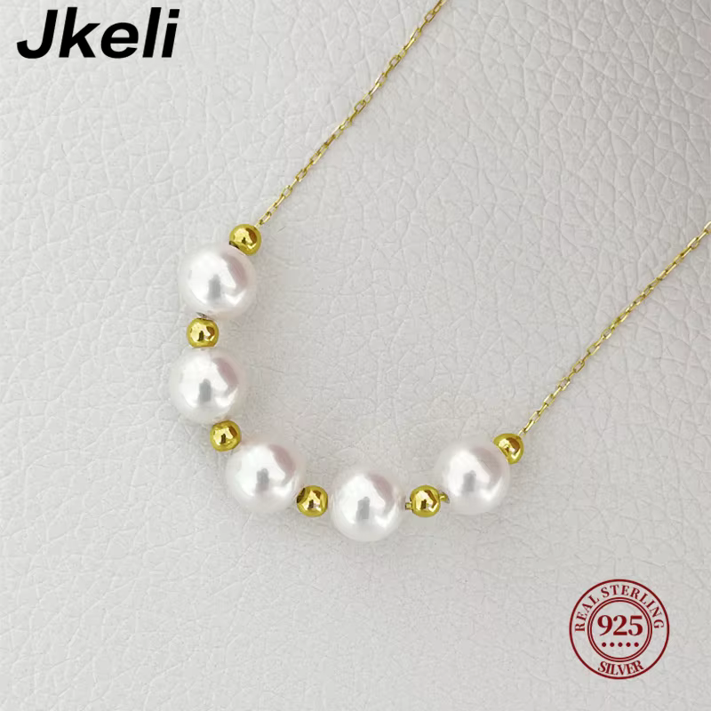 Jkeli – collier de perles souriantes en argent Sterling S925 pour femmes