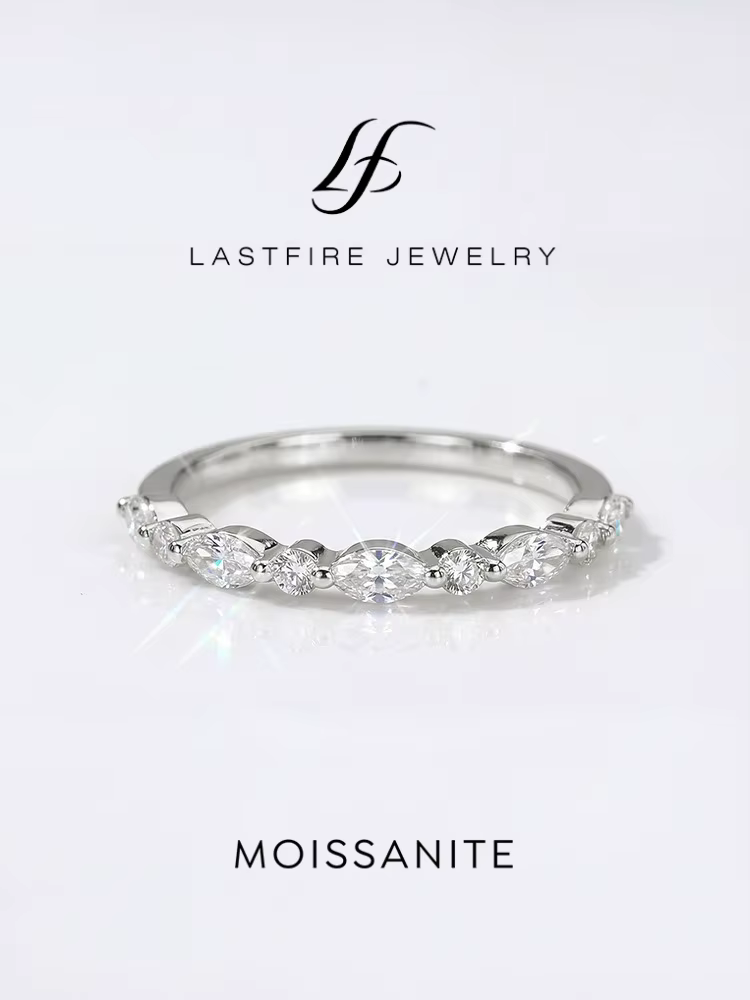 Bague en argent sterling 925 avec diamant moissanite véritable de 0