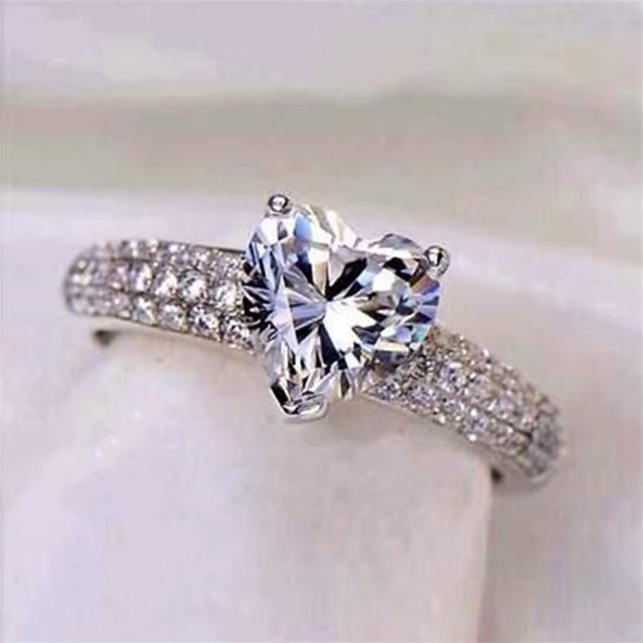 Anneaux coeur pour femmes mariée mariage Bijoux de mode bague de fiançailles zircon cubique élégant Anel