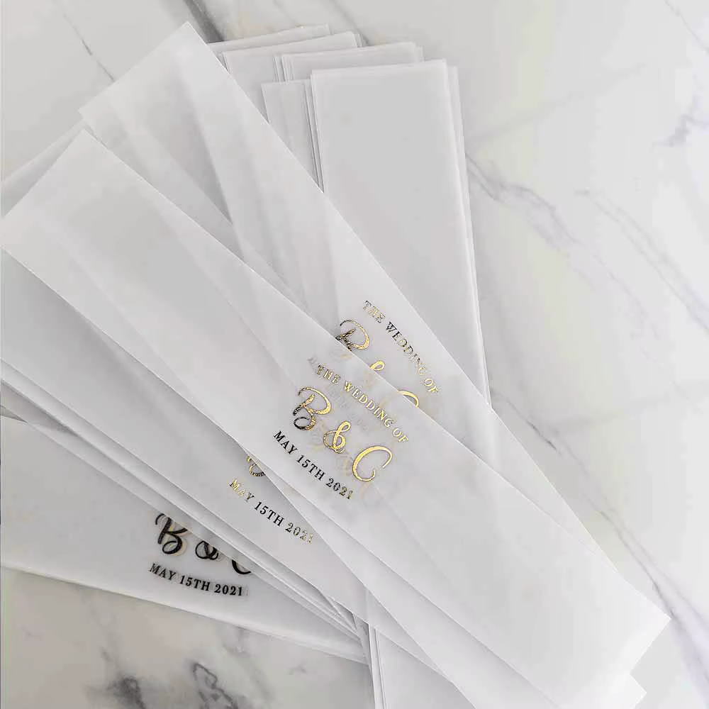 Bandes décoratives personnalisées en vélin pour mariage