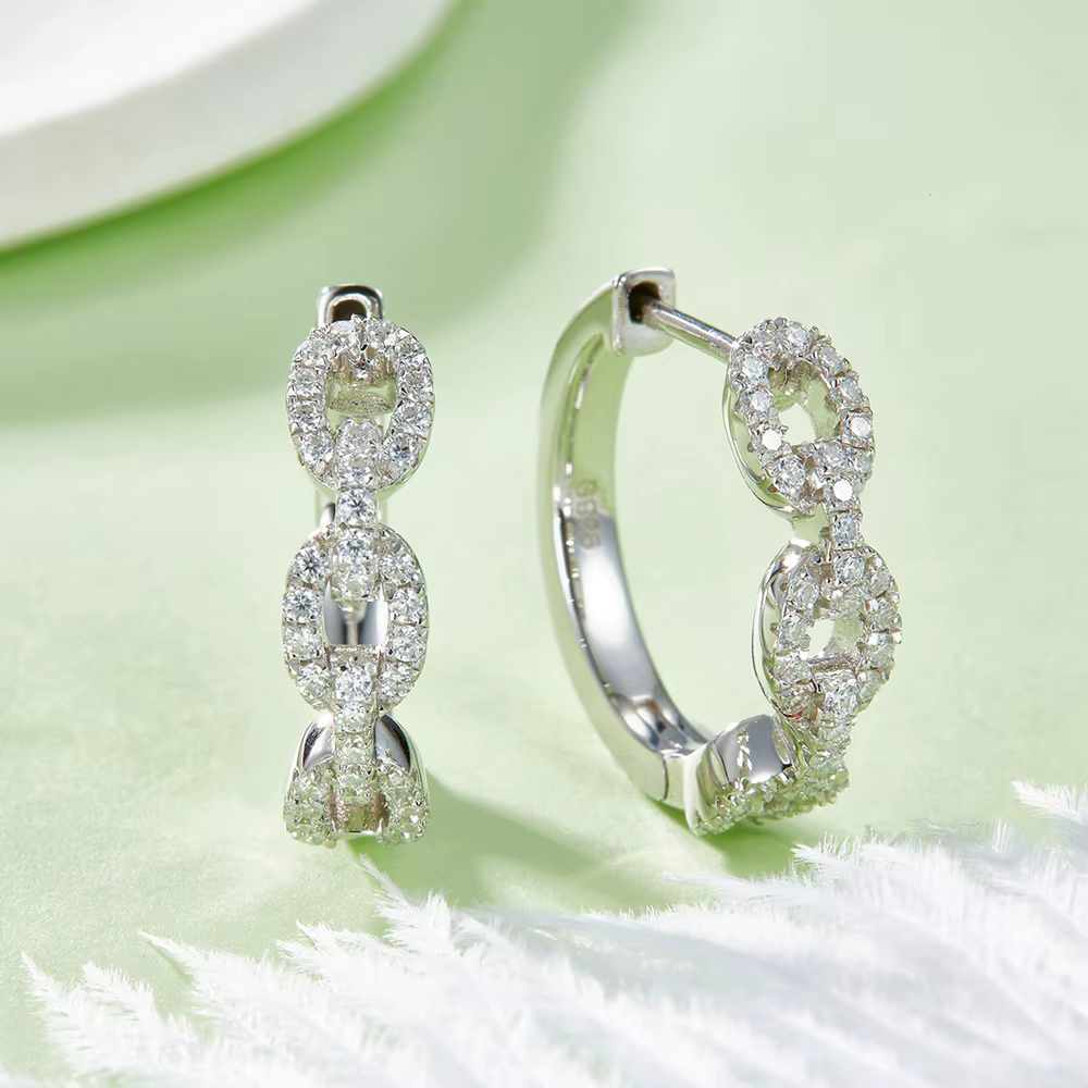 Vinregem 3EX VVS1 D 0.58CT vrais diamants Moissanite pierres précieuses boucles d'oreilles en argent Sterling 925 massif bijoux fins avec GRA vente en gros