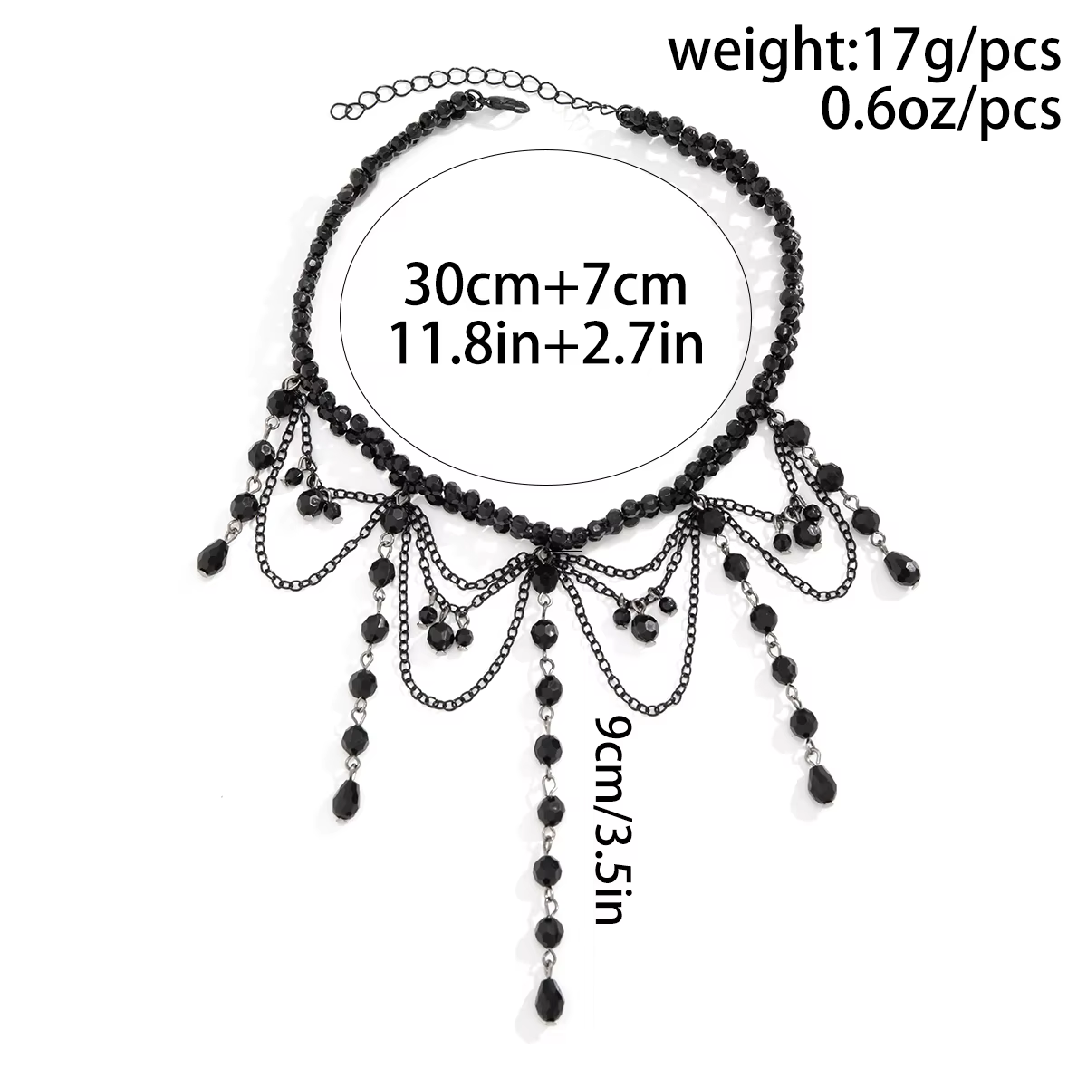 Collier Ras du Cou avec Pendentif Goutte d'Eau en Clip pour Femme