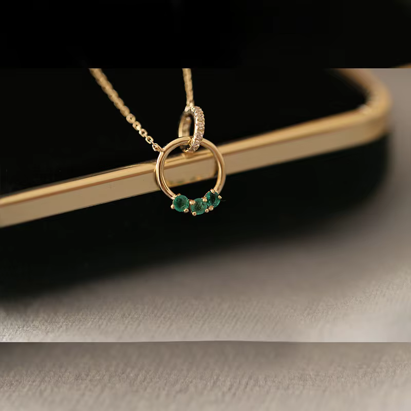 Collier en argent plaqué or 14 carats pour femme