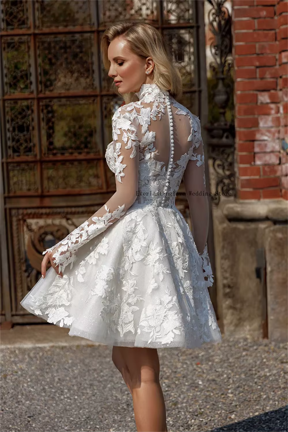 Robe De mariée courte en dentelle