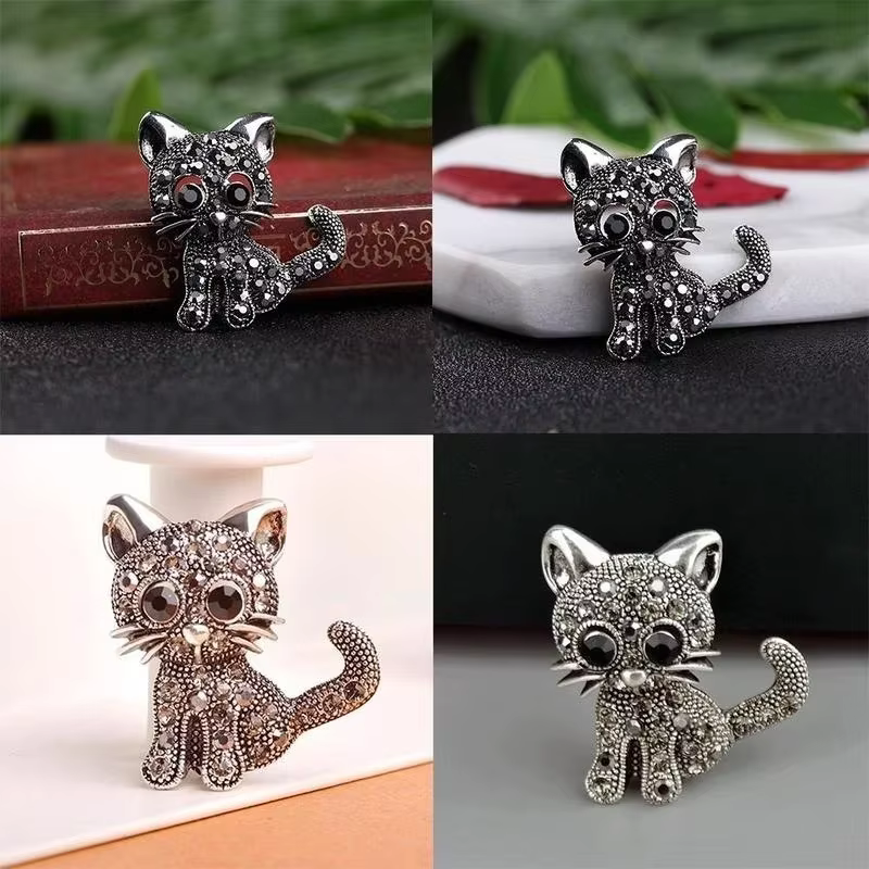 Broches de petit chat mignon pour femmes