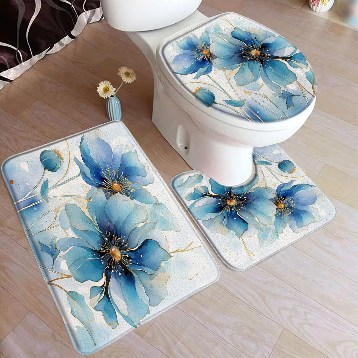 Ensemble de polymères de bain floraux roses