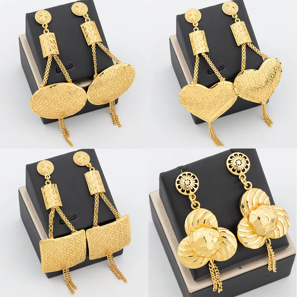 Boucles d'oreilles pendantes en or pour femmes