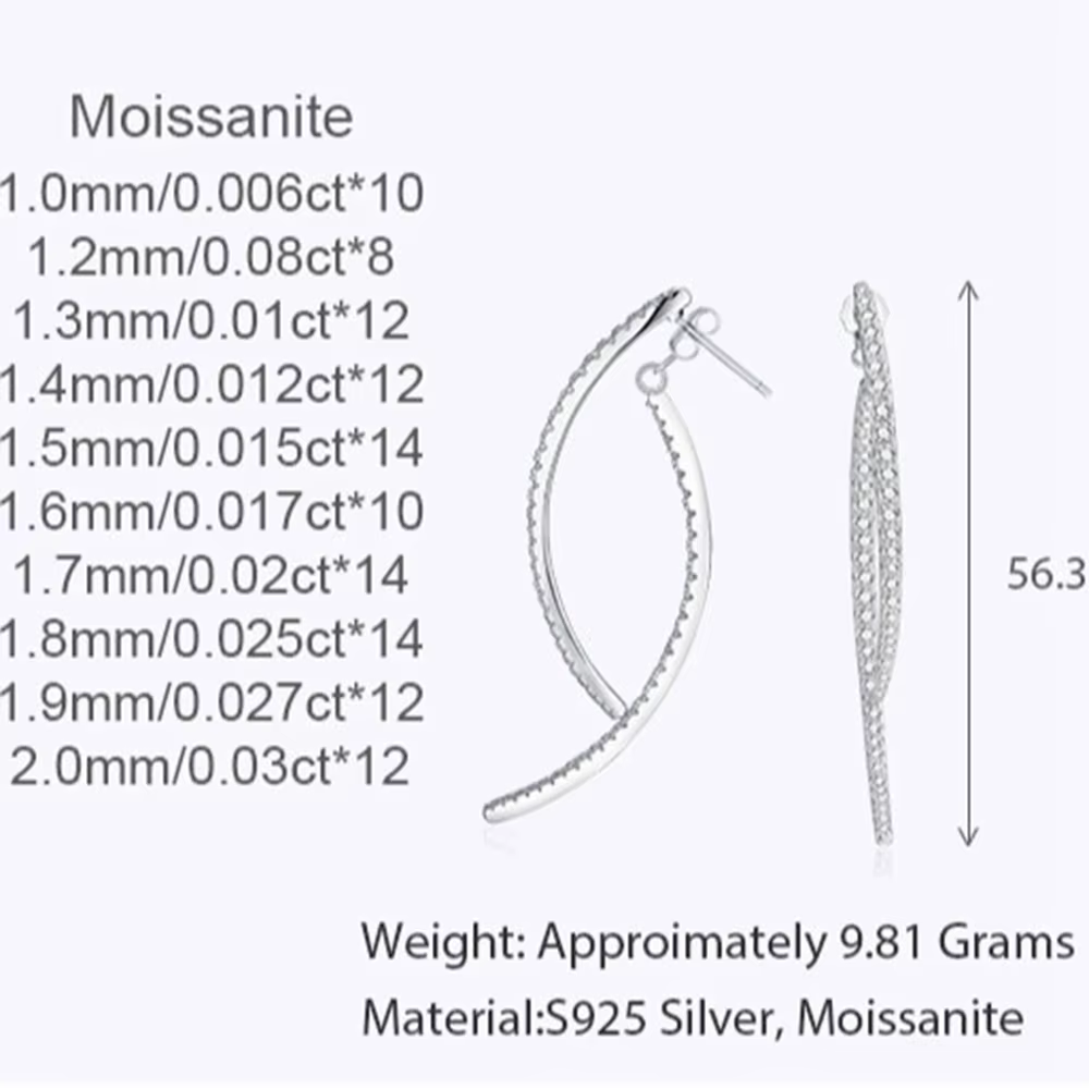 Fine Jewelry – boucles d'oreilles scintillantes en argent Sterling 925