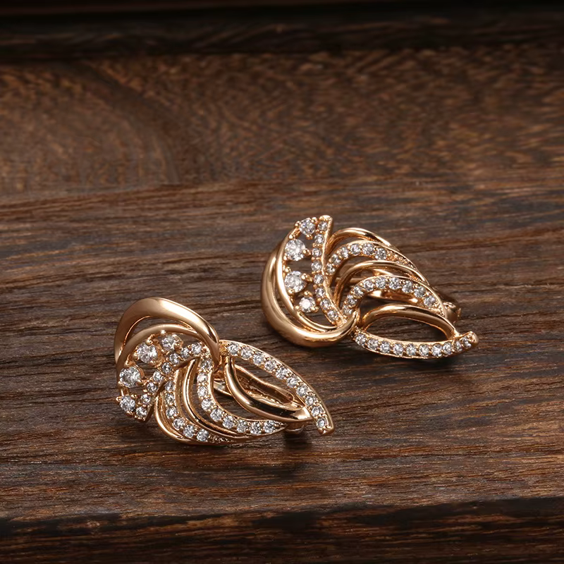 Boucles d'oreilles en or massif 14 carats pour femmes