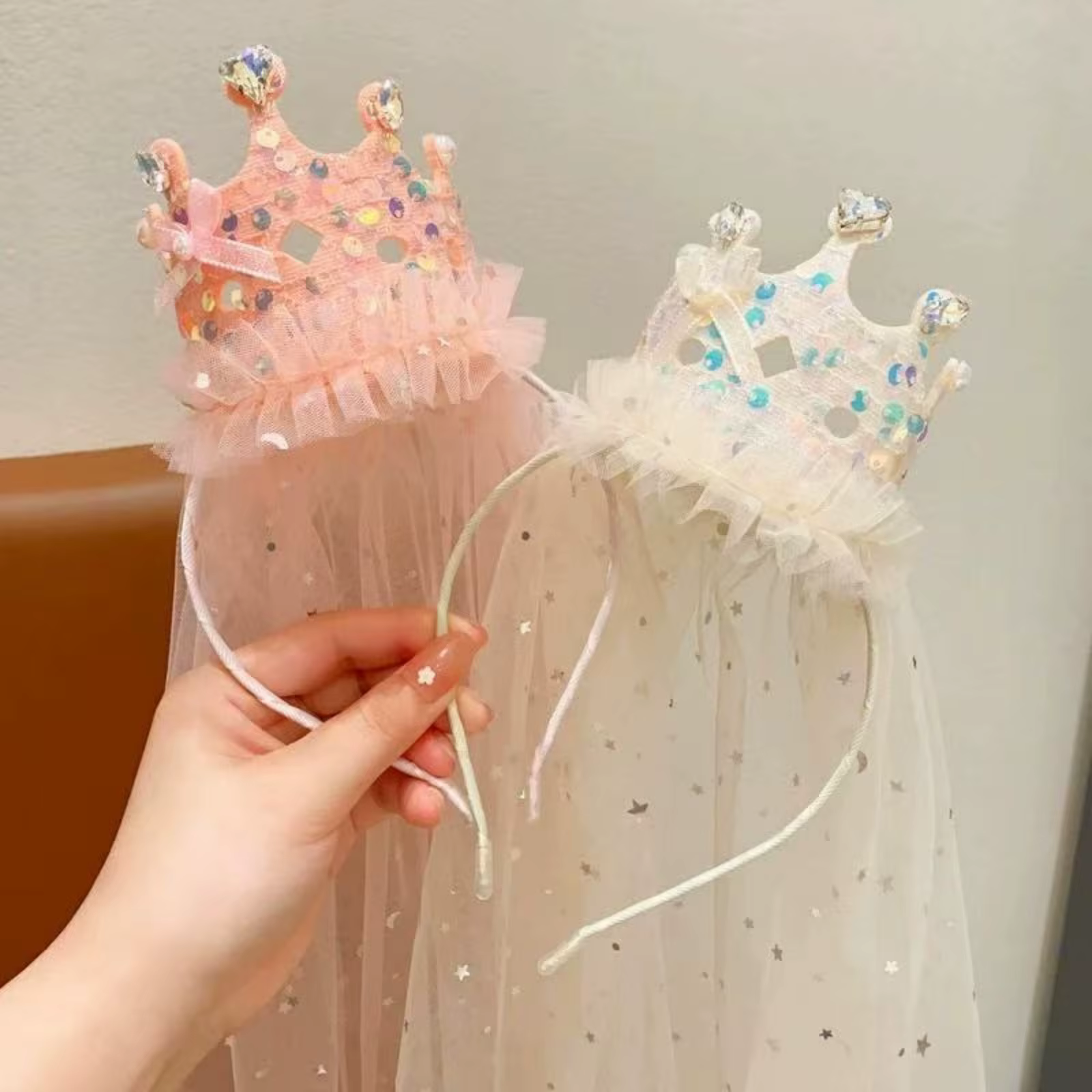 Bandeaux en voile de couronne de princesse
