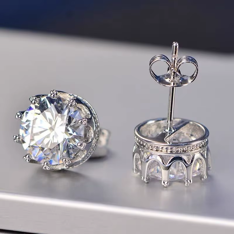 Boucles d'oreilles en argent sterling 925 véritable avec zircon cubique