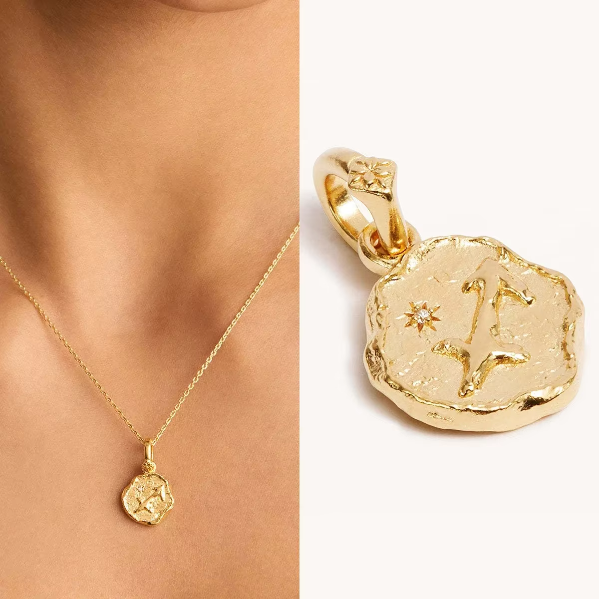 Pendentif symbole 12 Constellations en acier inoxydable